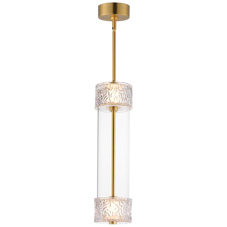 Image 1 ET2 Elysian 5 1/2" Wide Natural Aged Brass 2-Light LED Pendant