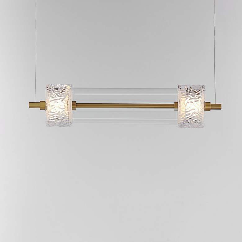 Image 2 ET2 Elysian 5 1/2" Wide Natural Aged Brass 2-Light LED Pendant more views