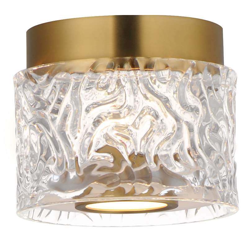 Image 1 ET2 Elysian 5 1/2" Wide Natural Aged Brass LED Flush Mount