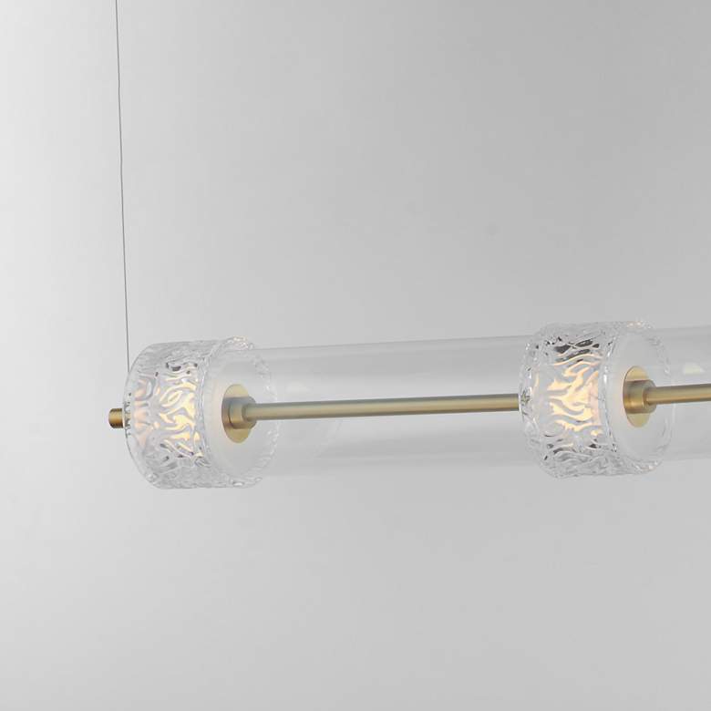 Image 3 ET2 Elysian 58 1/4" Wide Natural Aged Brass 4-Light LED Linear Pendant more views