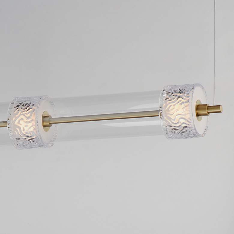 Image 4 ET2 Elysian 58 1/4" Wide Natural Aged Brass 4-Light LED Linear Pendant more views