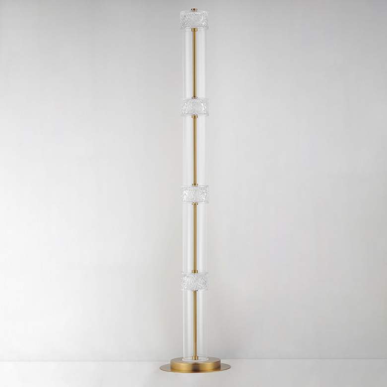 Image 2 ET2 Elysian Natural Aged Brass LED Column Floor Lamp more views