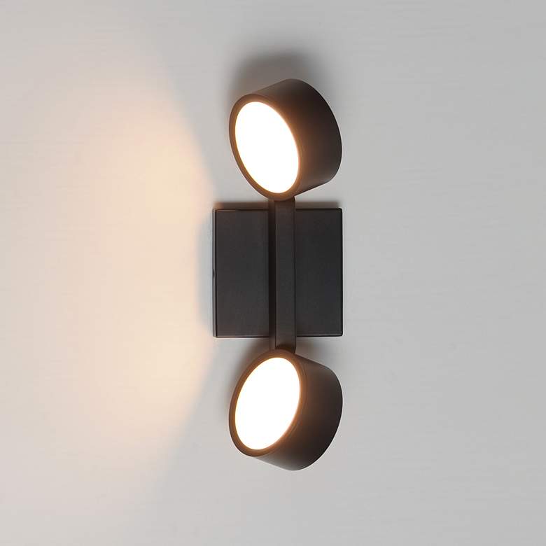 Image 3 ET2 Embrace 14" Wide Black 2-Light LED Wall Sconce more views