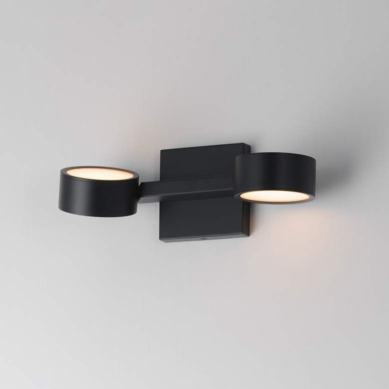 Image 4 ET2 Embrace 14" Wide Black 2-Light LED Wall Sconce more views