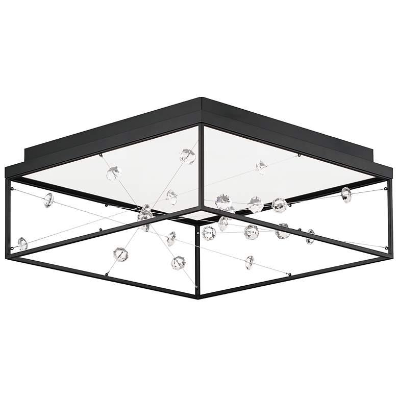 Image 2 ET2 Entanglement 19 3/4" Wide Black Frame LED Panel Cube Ceiling Light