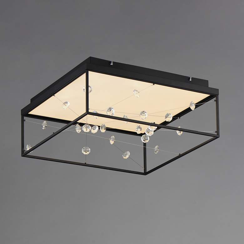 Image 1 ET2 Entanglement 19 3/4" Wide Black Frame LED Panel Cube Ceiling Light