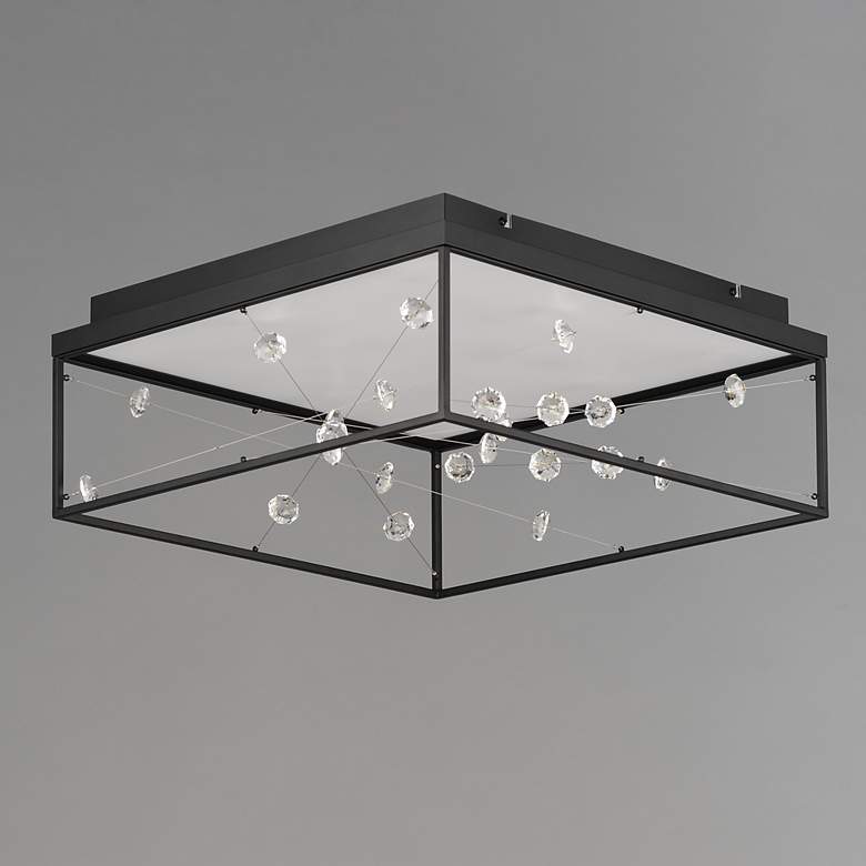 Image 3 ET2 Entanglement 19 3/4" Wide Black Frame LED Panel Cube Ceiling Light more views