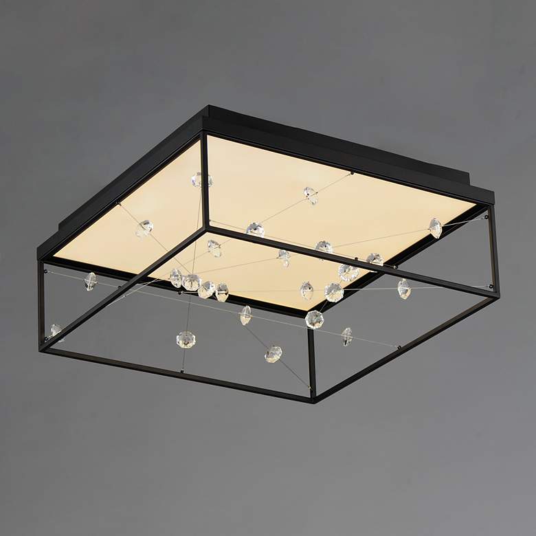 Image 4 ET2 Entanglement 19 3/4" Wide Black Frame LED Panel Cube Ceiling Light more views