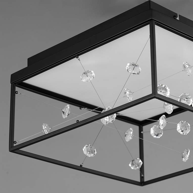 Image 5 ET2 Entanglement 19 3/4" Wide Black Frame LED Panel Cube Ceiling Light more views