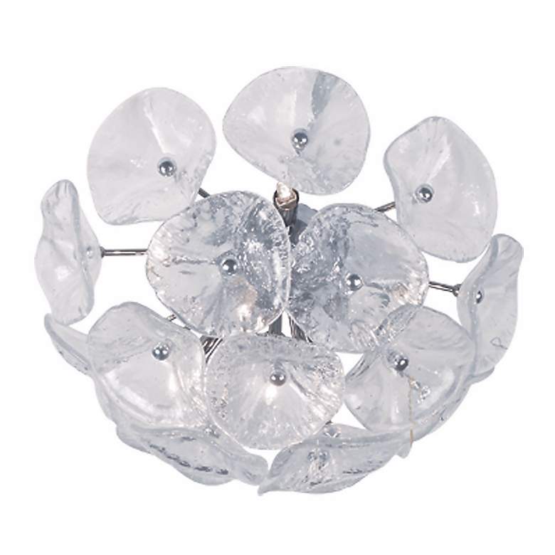Image 2 ET2 Fiori 16 1/2 inch Wide Clear Glass Flower Flushmount Ceiling Fixture