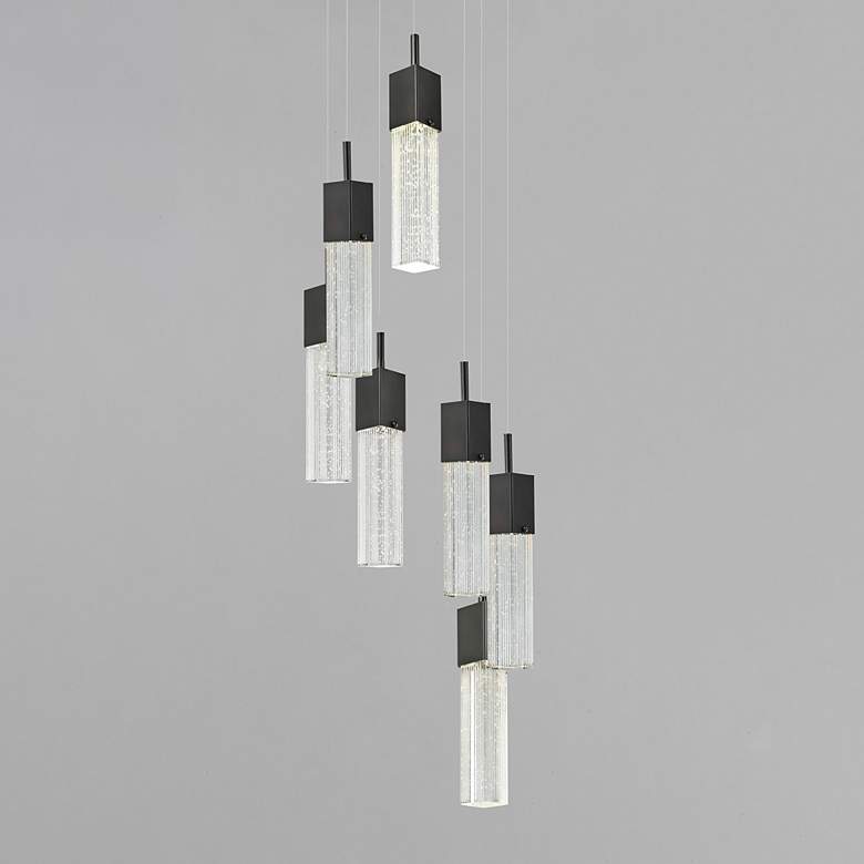 Image 1 ET2 Fizz III 13 1/2" Wide Bronze 7-Light LED Pendant