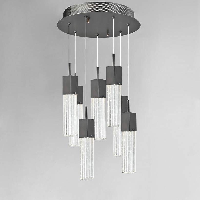 Image 3 ET2 Fizz III 13 1/2" Wide Bronze 7-Light LED Pendant more views
