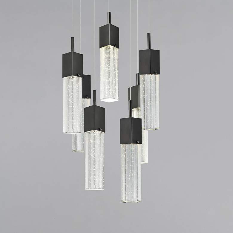 Image 4 ET2 Fizz III 13 1/2" Wide Bronze 7-Light LED Pendant more views