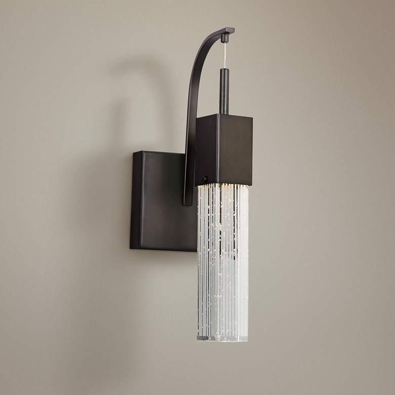 Image 1 ET2 Fizz III 14 1/2" High Bronze LED Wall Sconce