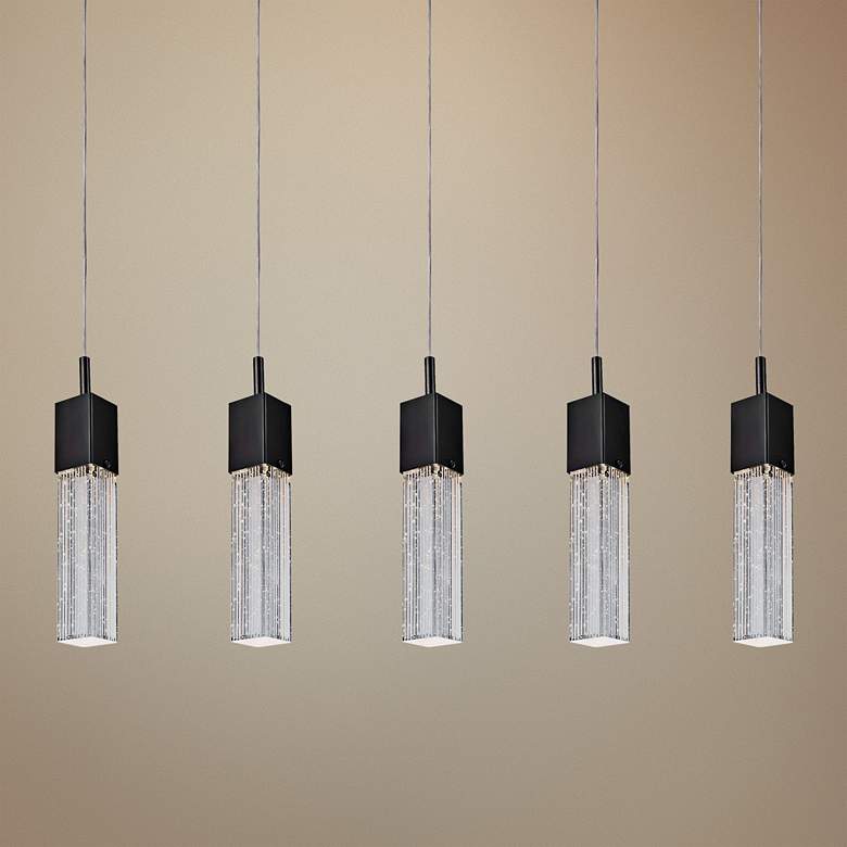 Image 1 ET2 Fizz III 39" Wide Bronze LED Multi Light Pendant