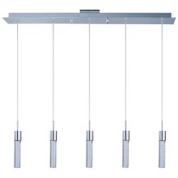 ET2 Fizz IV 39" Chrome Bubble Glass 5-Light LED Linear Pendant