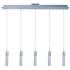 ET2 Fizz IV 39" Chrome Bubble Glass 5-Light LED Linear Pendant