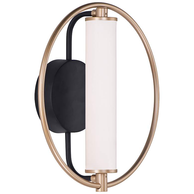 Image 1 ET2 Flare 12" High Soft Gold and Black LED Wall Sconce
