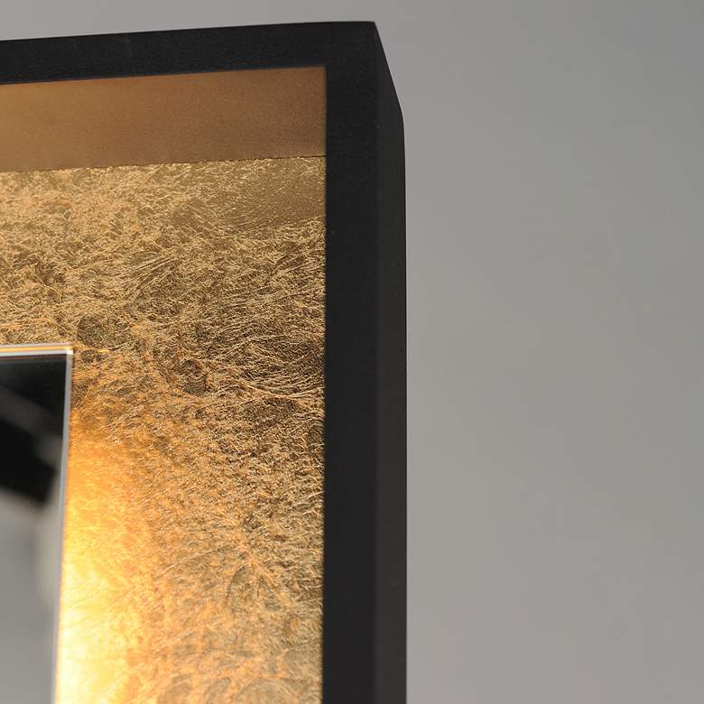 Image 3 ET2 Floating 30" x 67" Gold Leaf / Black LED Free Standing Mirror more views