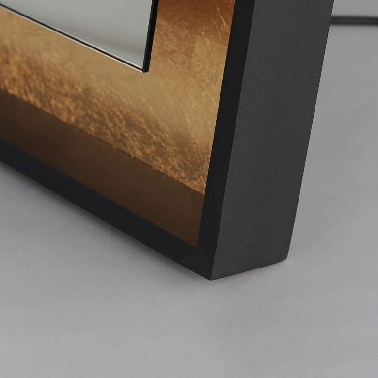 Image 4 ET2 Floating 30" x 67" Gold Leaf / Black LED Free Standing Mirror more views