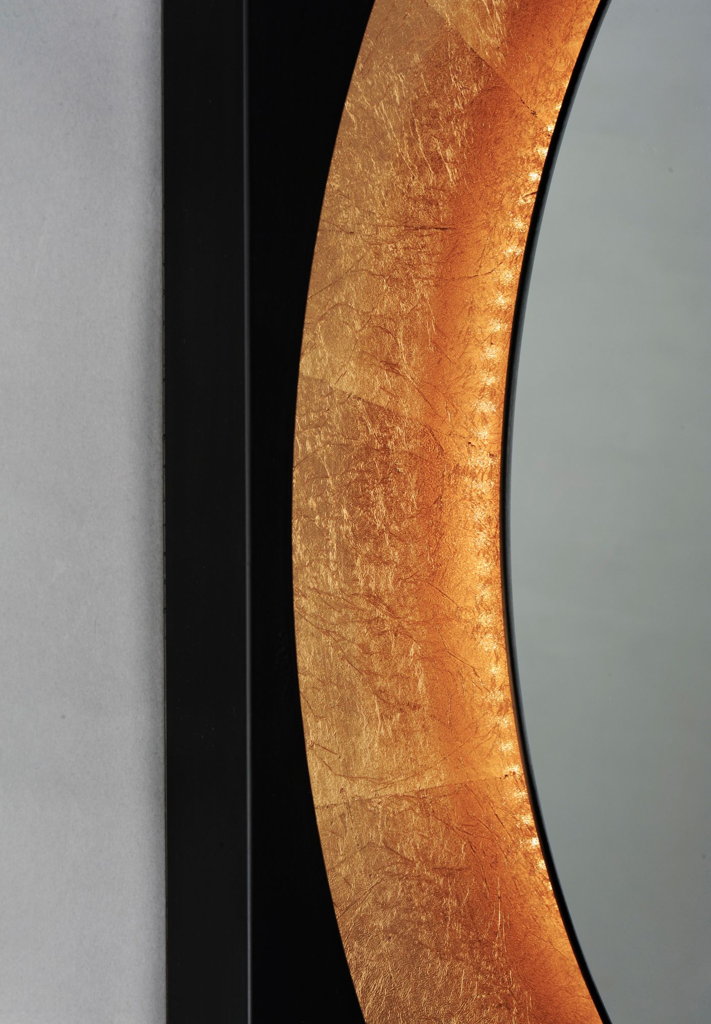 Image 6 ET2 Floating Black and Gold Leaf 31 1/2" LED Wall Mirror more views