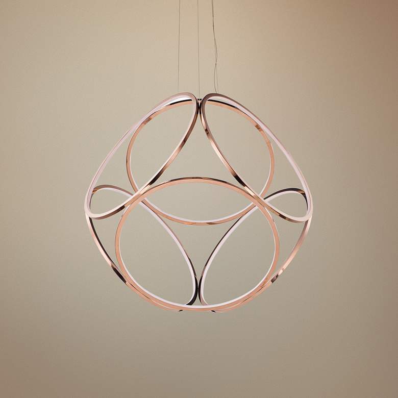 Image 1 ET2 Form 34 1/2 inch Wide Rose Gold LED Pendant Light