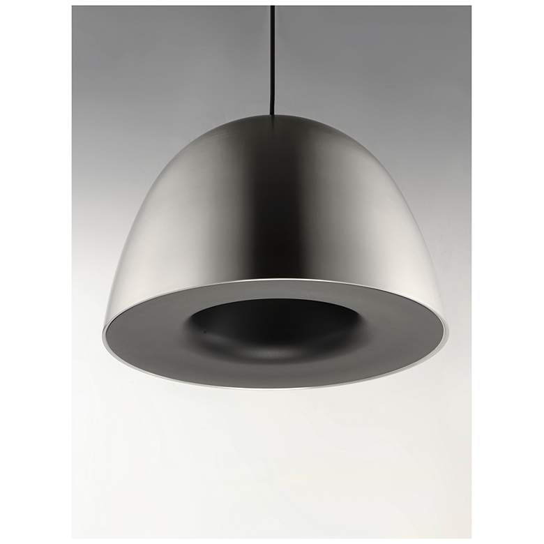 Image 4 ET2 Fungo 16" Satin Nickel/Black LED Pendant more views
