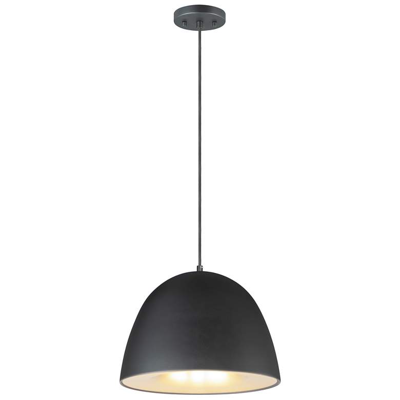 Image 1 ET2 Fungo 16" Wide Black and Satin Brass LED Pendant