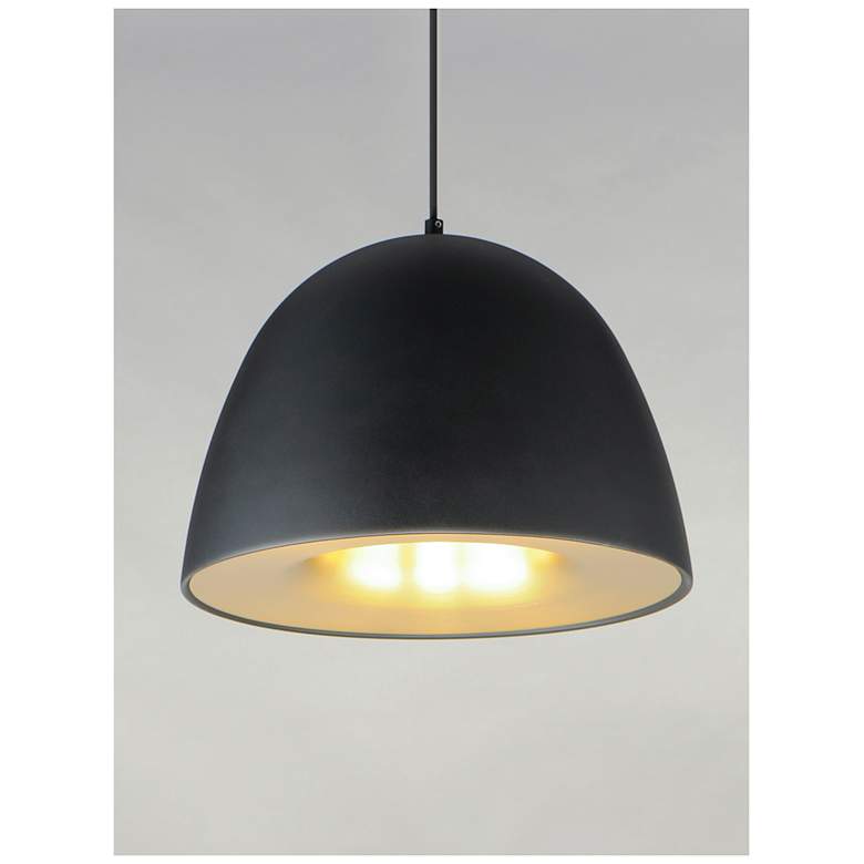 Image 4 ET2 Fungo 16" Wide Black and Satin Brass LED Pendant more views