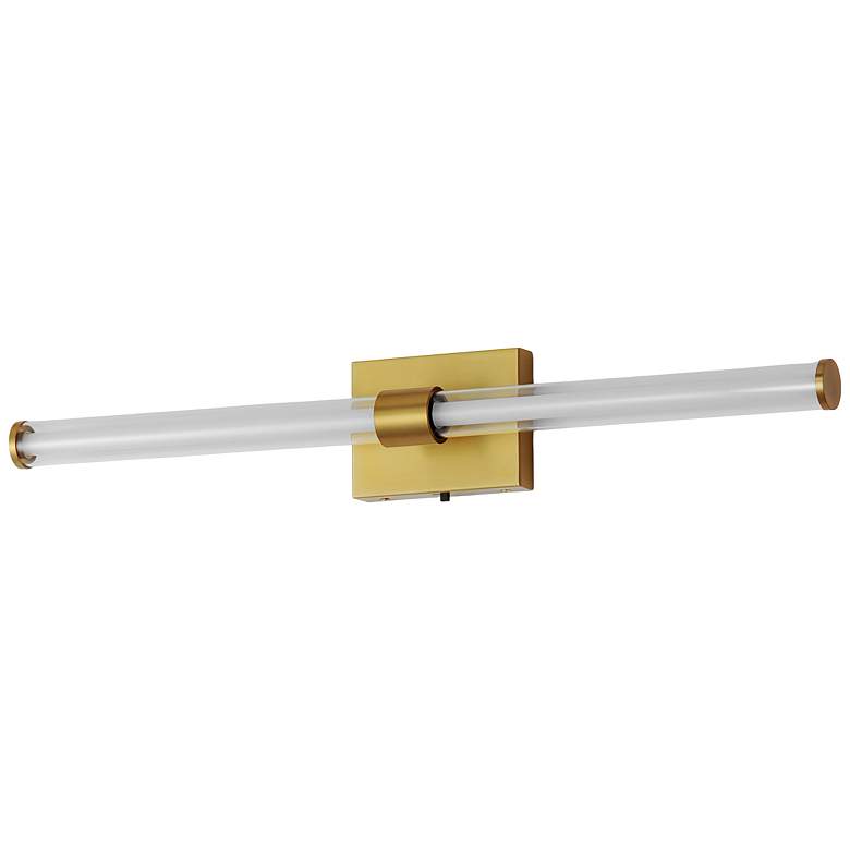 Image 4 ET2 Fuse 30" Wide Natural Aged Brass LED Bath Vanity CCT Select more views