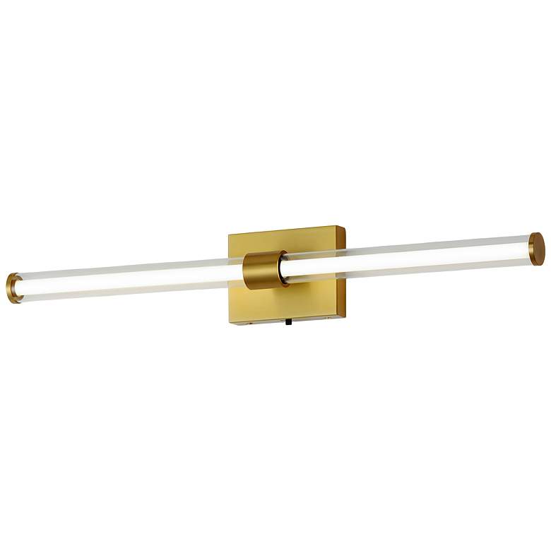 Image 5 ET2 Fuse 30" Wide Natural Aged Brass LED Bath Vanity CCT Select more views