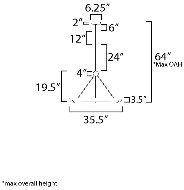 Image 6 ET2 Geist 36" Black LED Pendant more views