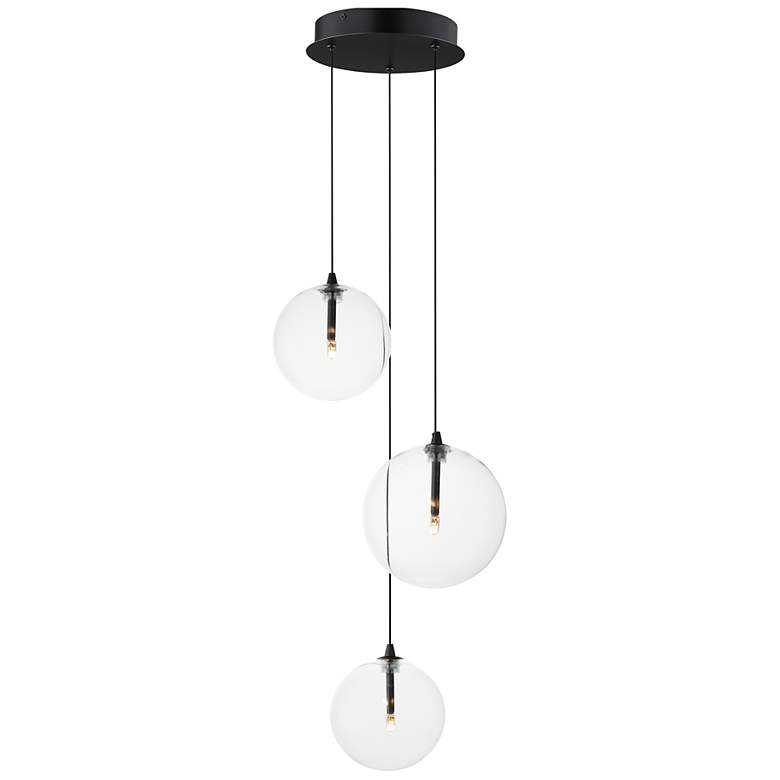 Image 1 ET2 Global 11 1/2" Wide Black LED Multi-Light Pendant