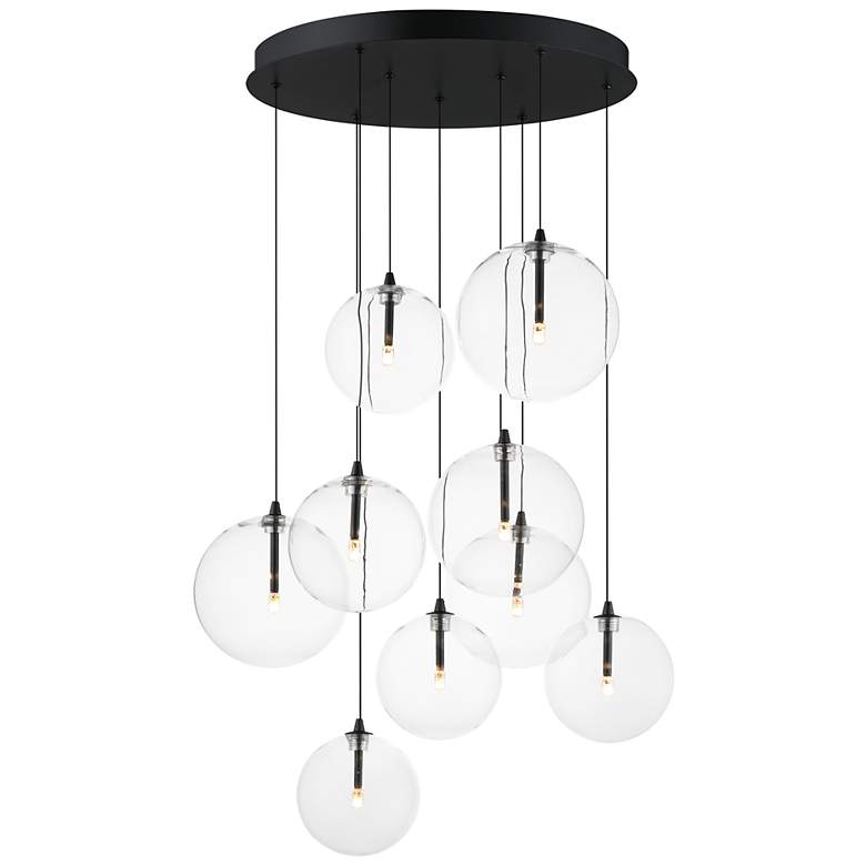 Image 1 ET2 Global 22" Black 9-Light LED Chandelier