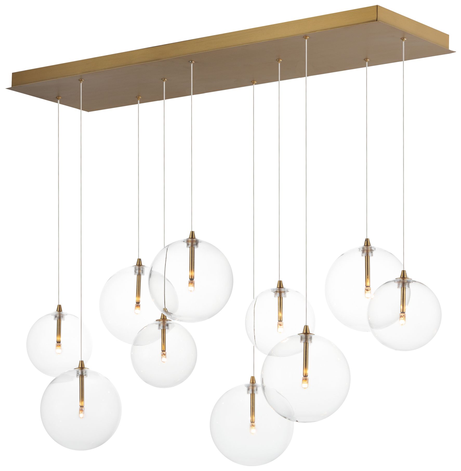 ET2 Global 41 3/4" Wide Aged Brass LED Multi-Light Pendant