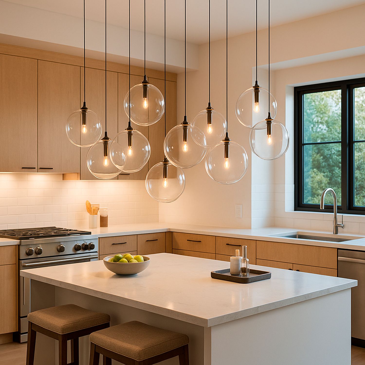 Image 5 ET2 Global 41 3/4" Wide Black LED Multi-Light Pendant more views