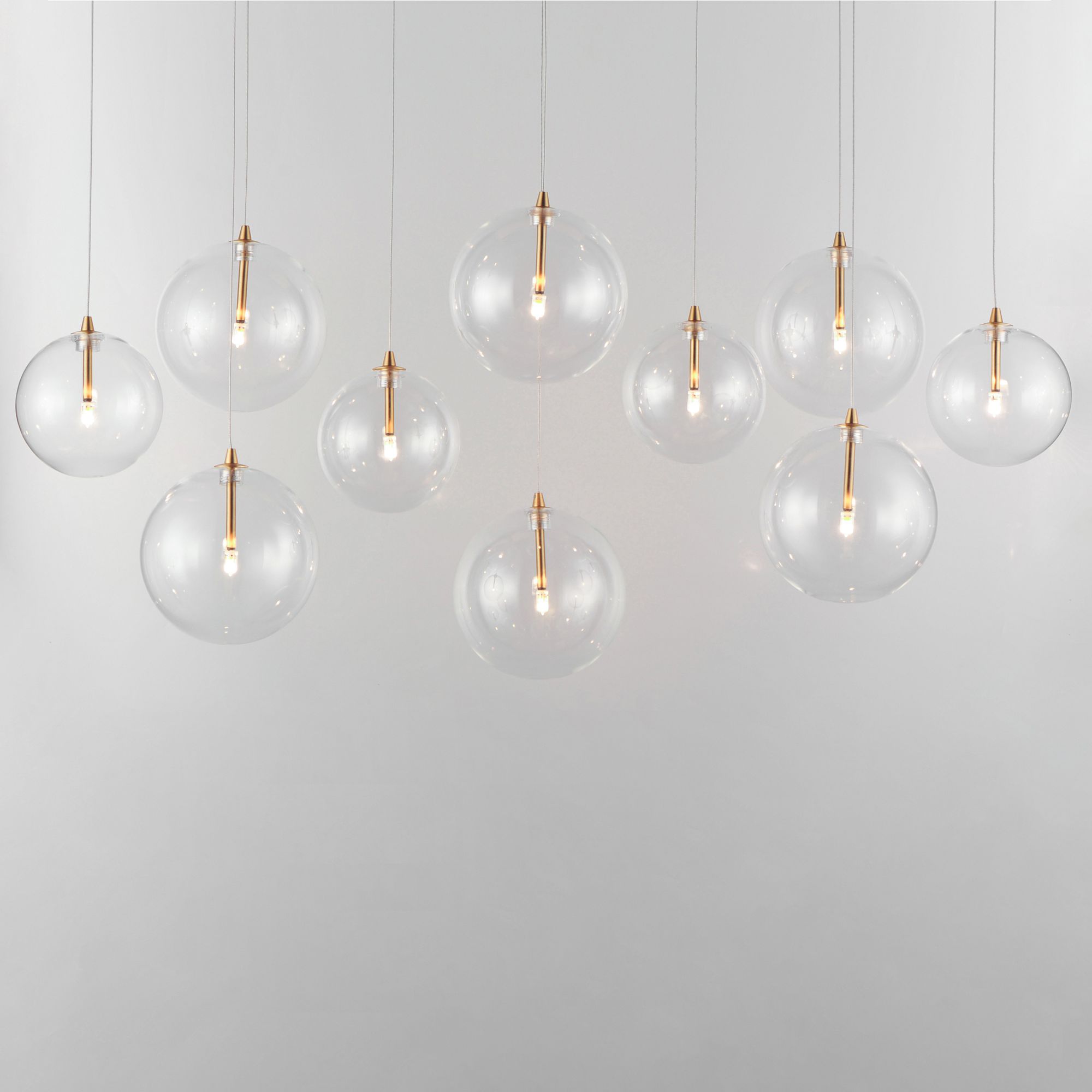 ET2 Global 41 3/4" Wide Aged Brass LED Multi-Light Pendant Image 2