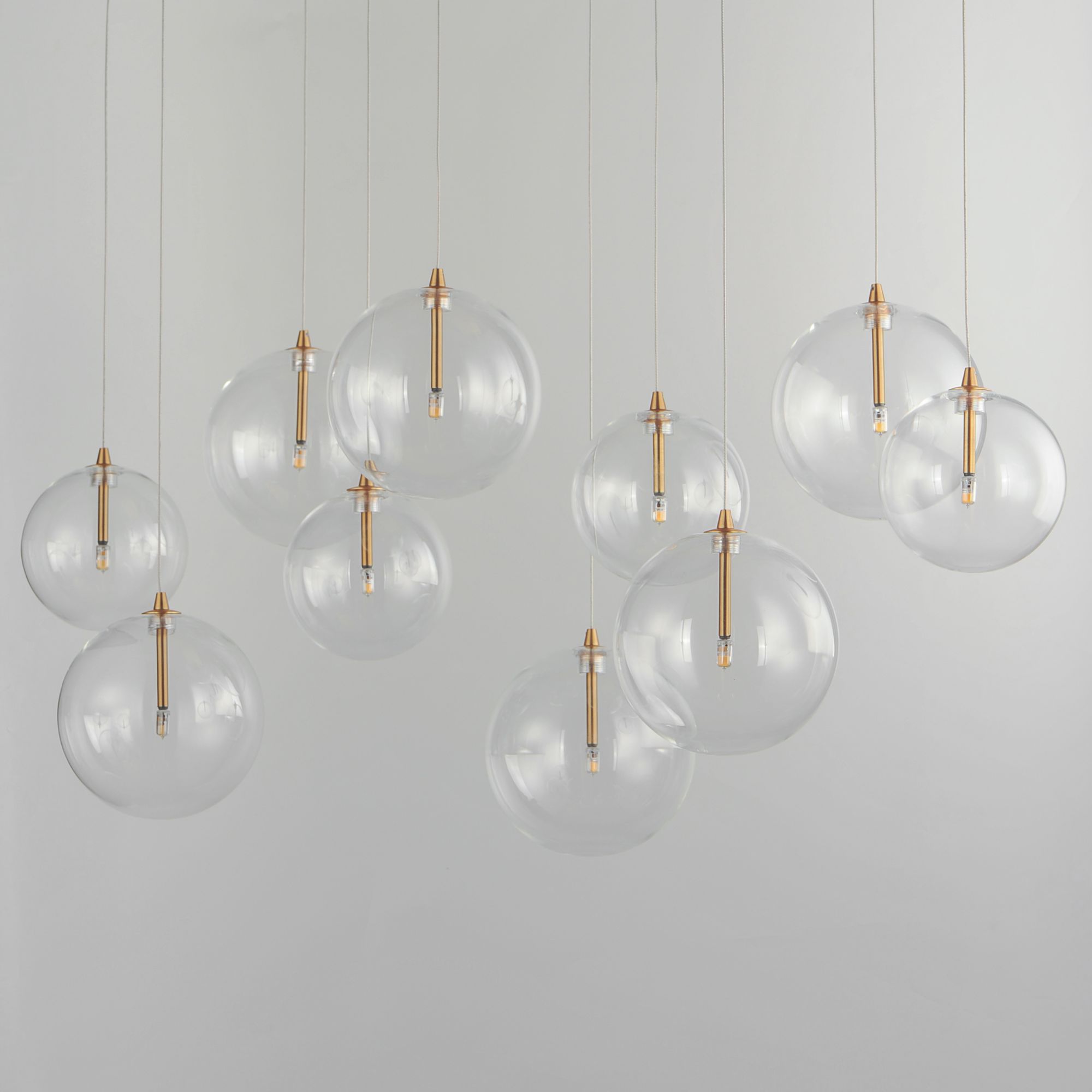 ET2 Global 41 3/4" Wide Aged Brass LED Multi-Light Pendant Image 4