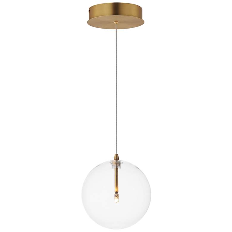 Image 1 ET2 Global 7" Wide Natural Aged Brass 1-Light LED Pendant