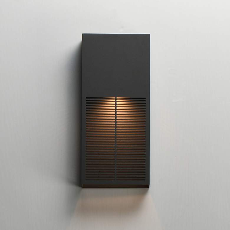 Image 3 ET2 Grate 14" High Architectural Bronze LED Outdoor Wall Sconce more views