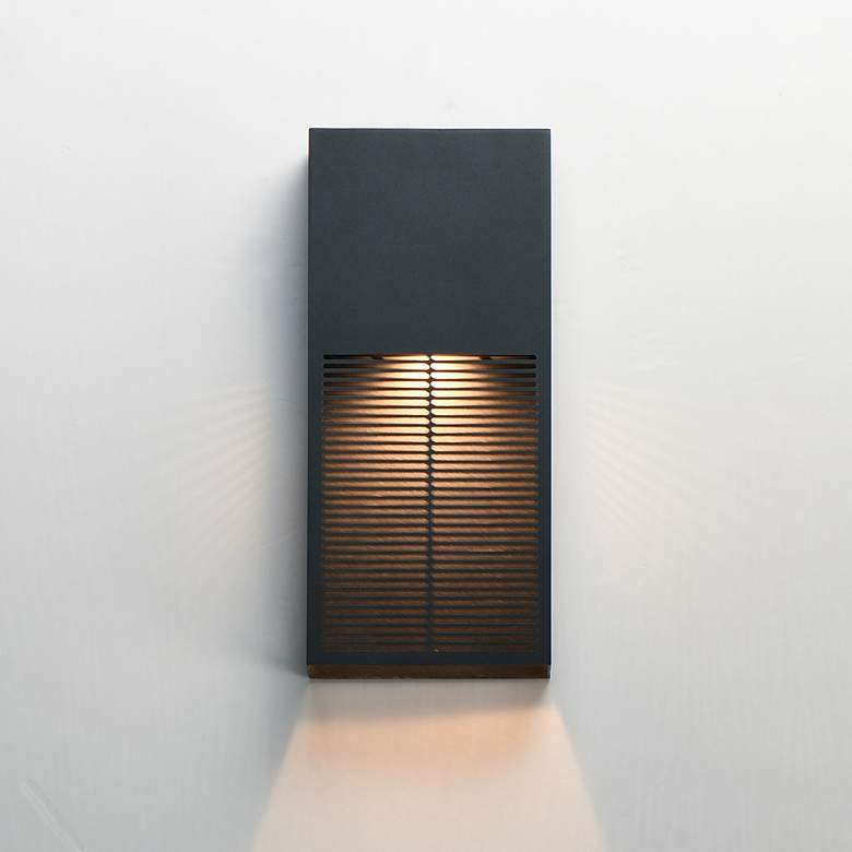 Image 3 ET2 Grate 14" High Black LED Outdoor Wall Sconce more views