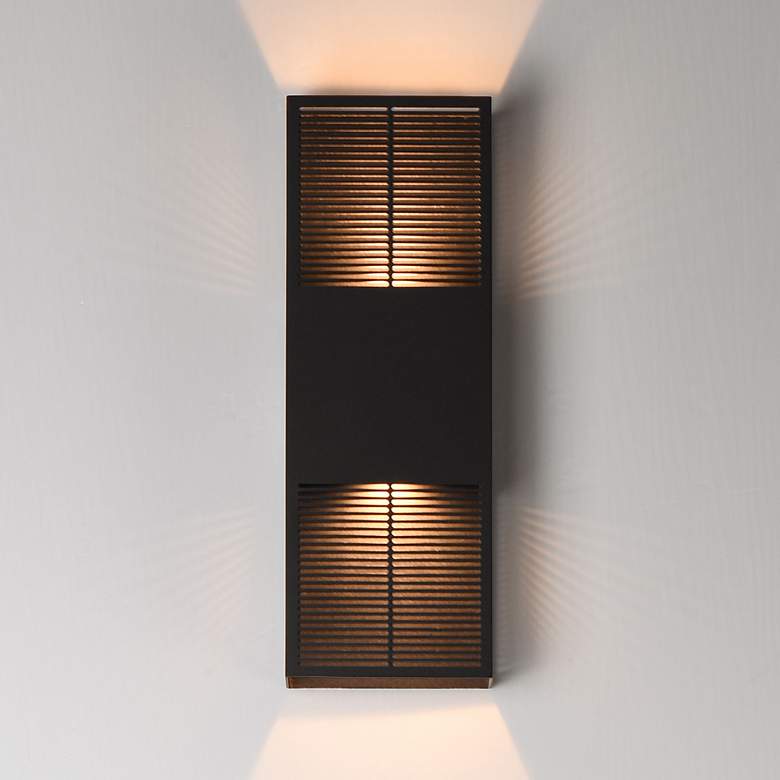 Image 3 ET2 Grate 18" High Architectural Bronze LED Outdoor Wall Sconce more views