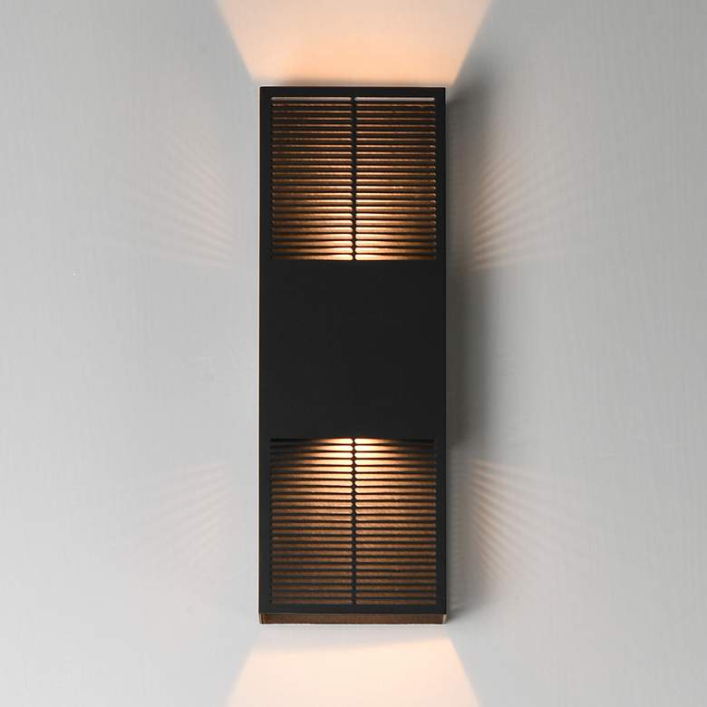 Image 3 ET2 Grate 18" High Black LED Outdoor Wall Sconce more views