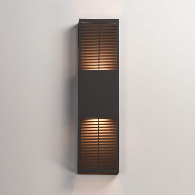 Image 3 ET2 Grate 24" High Architectural Bronze LED Outdoor Wall Sconce more views