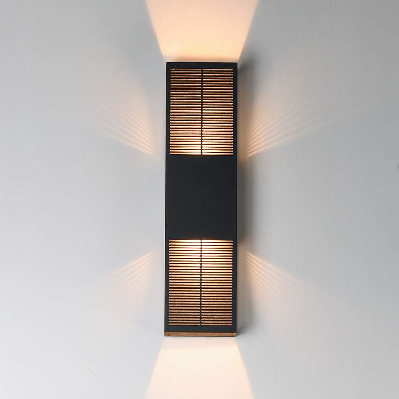 Image 3 ET2 Grate 24" High Black LED Outdoor Wall Sconce more views