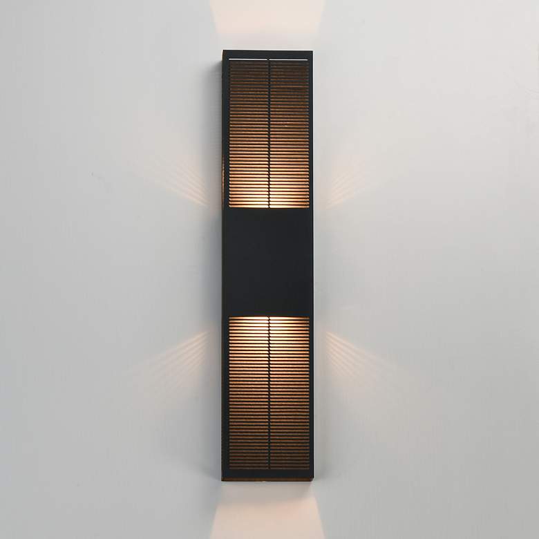 Image 3 ET2 Grate 30" High Black LED Outdoor Wall Sconce more views