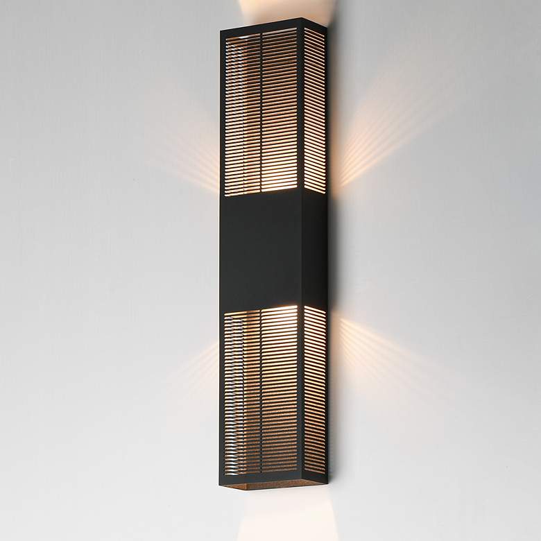 Image 4 ET2 Grate 30" High Black LED Outdoor Wall Sconce more views