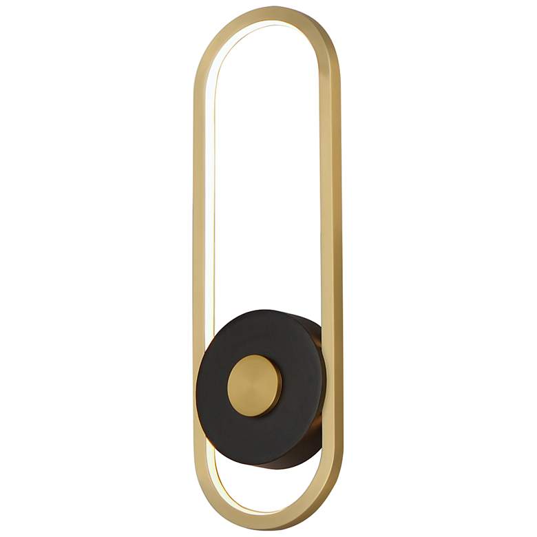 Image 1 ET2 Gravity 18" High Black and Gold LED Outdoor Wall Light