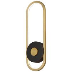 ET2 Gravity 18" High Black and Gold LED Outdoor Wall Light