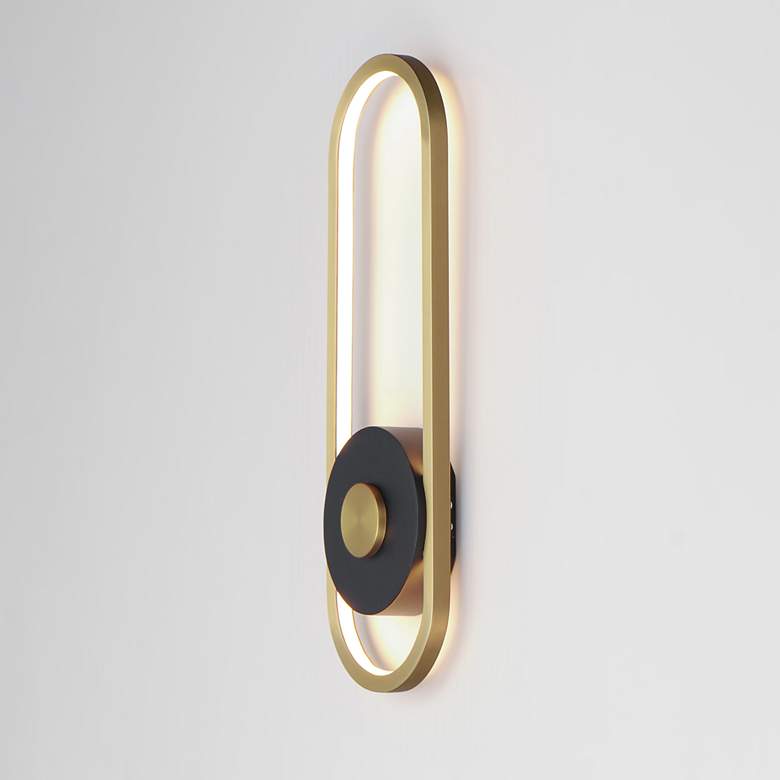 Image 2 ET2 Gravity 18" High Black and Gold LED Outdoor Wall Light more views
